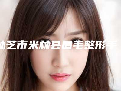 林芝市米林县眉毛整形手术的费用一般多少